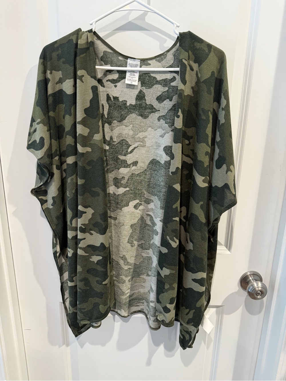 Women's Camo Open Front Kimono Cardigan - One Size